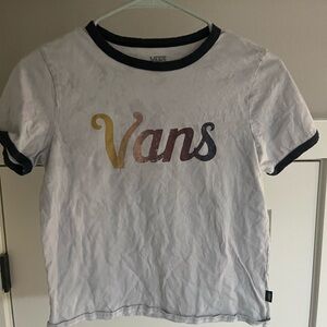 Vans White Tee with Gradient Logo